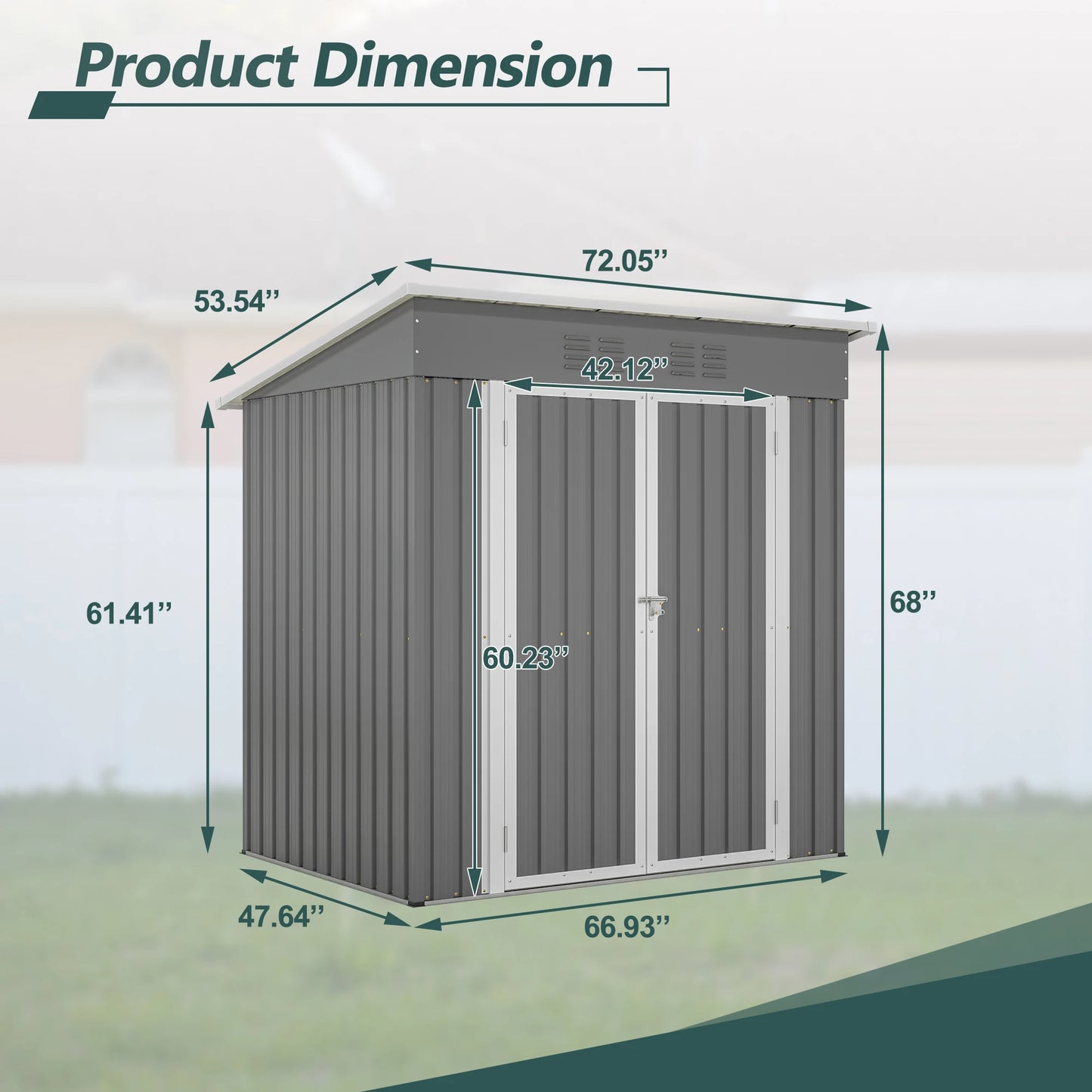 GIHAUVIA Metal Outdoor Storage Cabinet With Lockable Doors