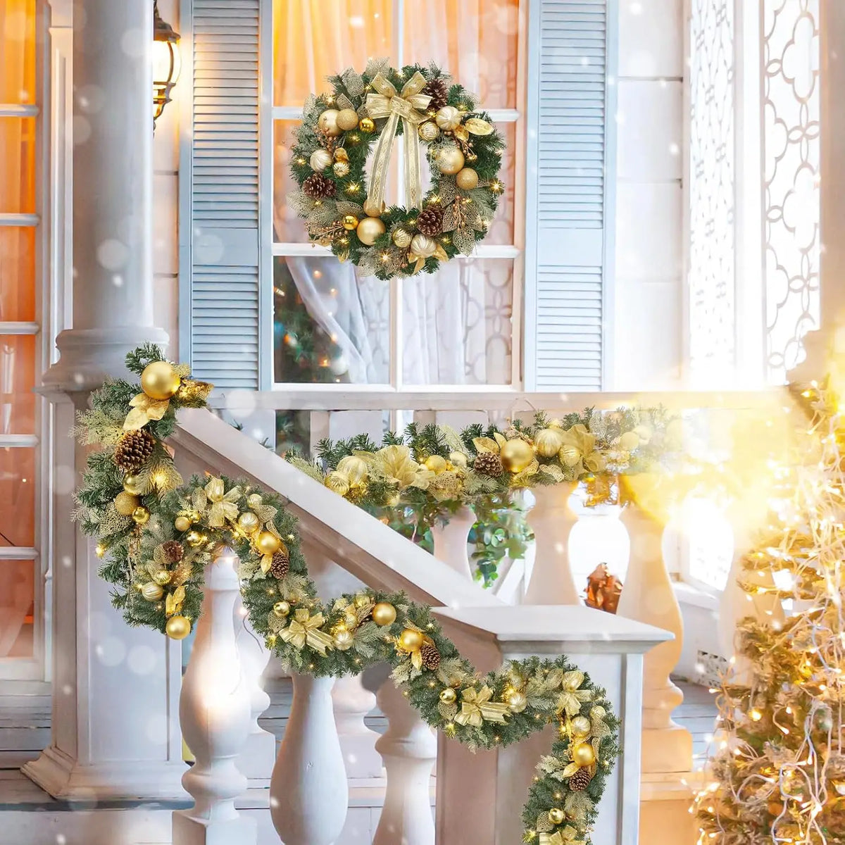 Garvee Pre Lit LED Christmas Garland Decoration