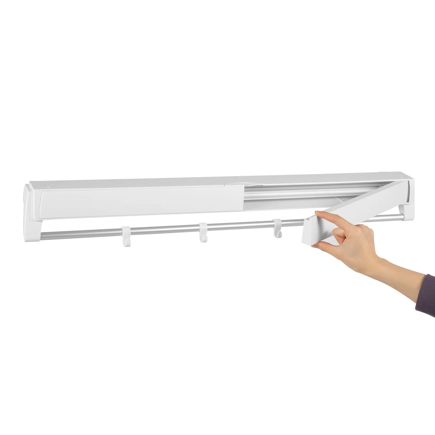 Wall Mount Retractable Clothes Drying Rack Foldable Aluminum Hanging Rods ABS Frame 84cm Expandable Laundry Rack 2kg Load