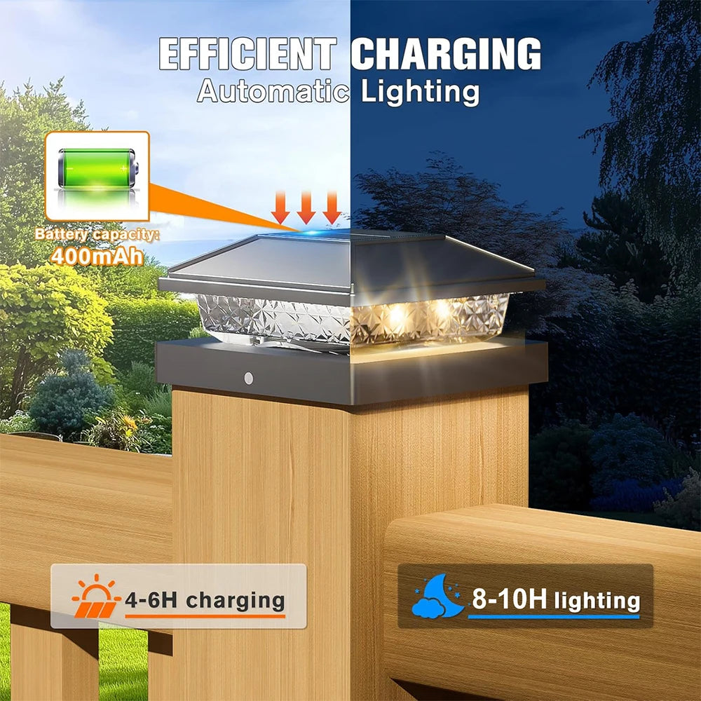 Solar Post Cap Lights Outdoor Waterproof LED Deck
