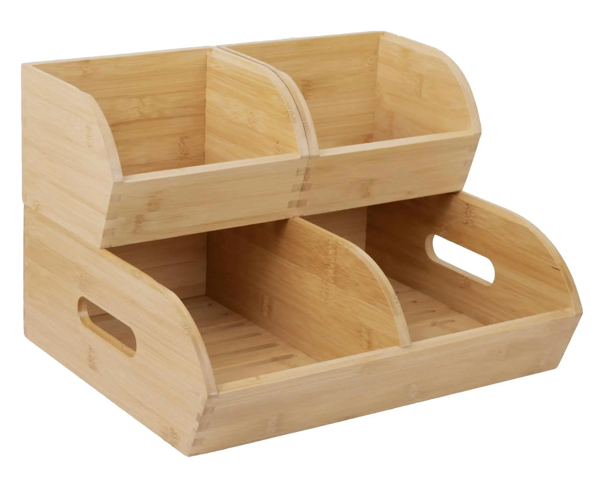 Bamboo Potato And Onion Storage Bin Organizer