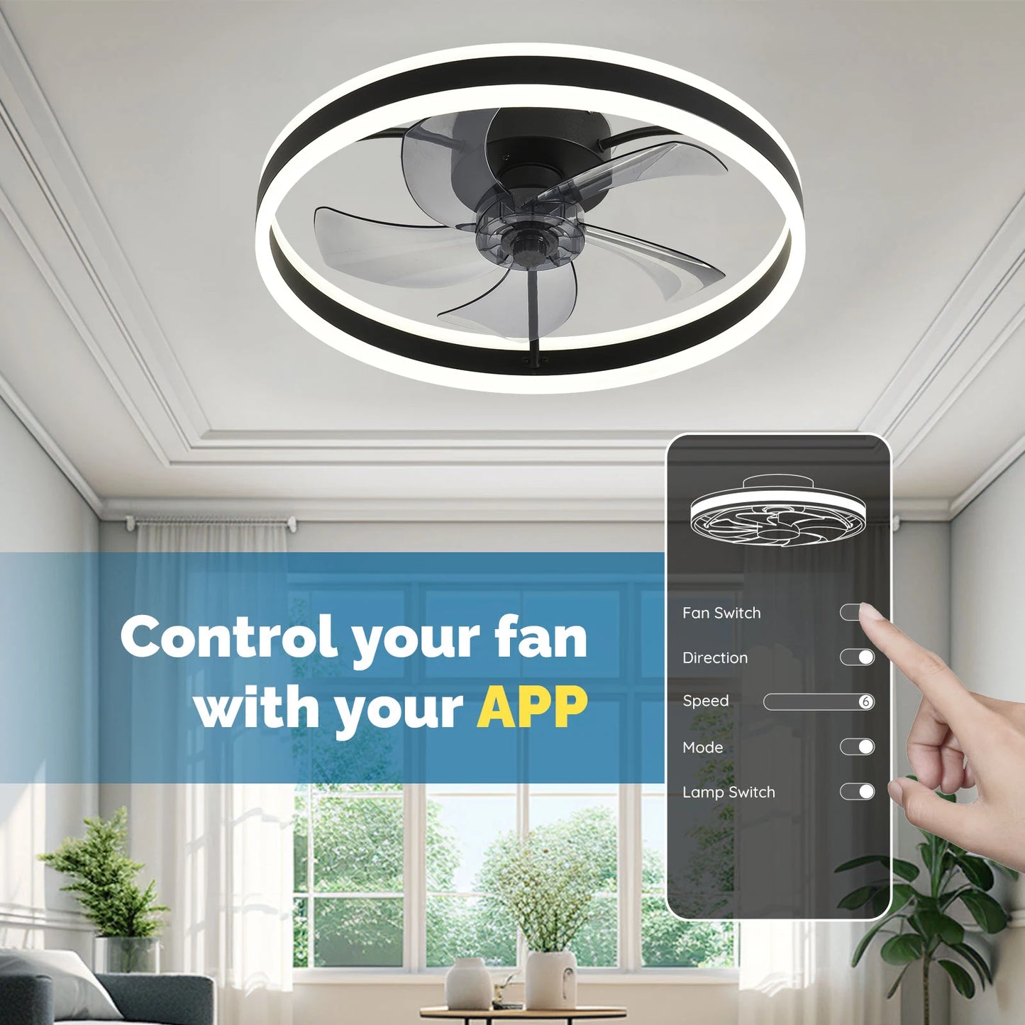 Orison Flush Mount Ceiling Fan With Remote Control