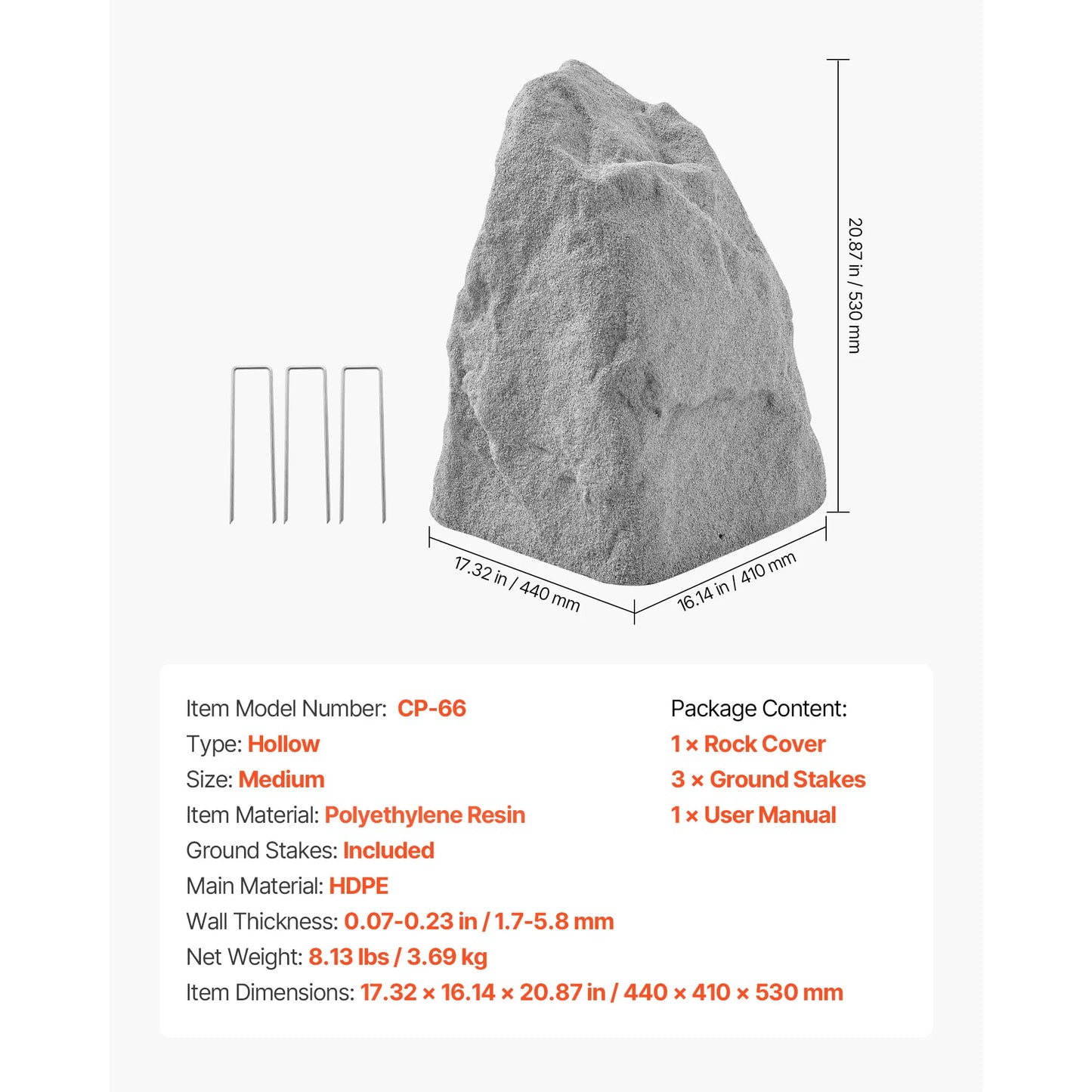 Outdoor Faux Rock Well Pump Cover Artificial Boulder Decor