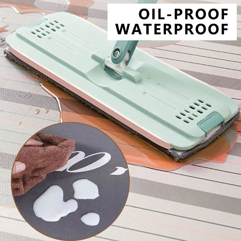 Kitchen Mat Waterproof Floor Mat Pvc Leather Rug Simple Style L-shaped Carpet Anti-oil Non-slip Carpets Home Decoration Rugs