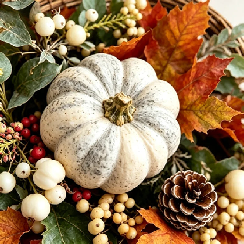 Thanksgiving Pumpkin And Maple Leaf Door Wreath