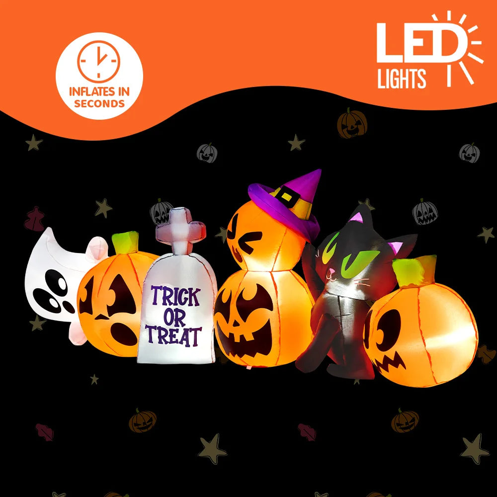 Halloween Pumpkin Ghost Cat Tombstone Inflatable Decor
