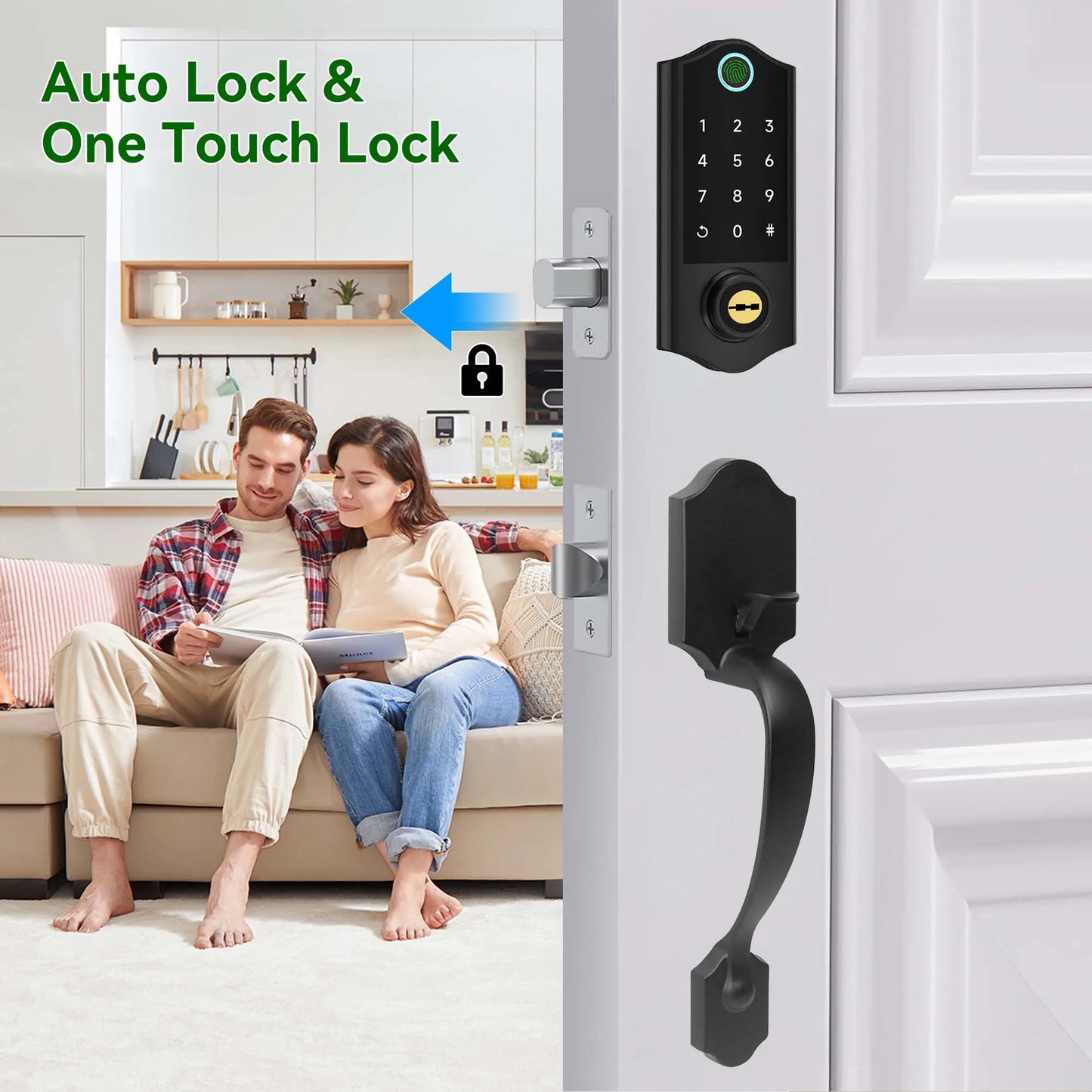 Keyless Fingerprint Door Lock With Keypad