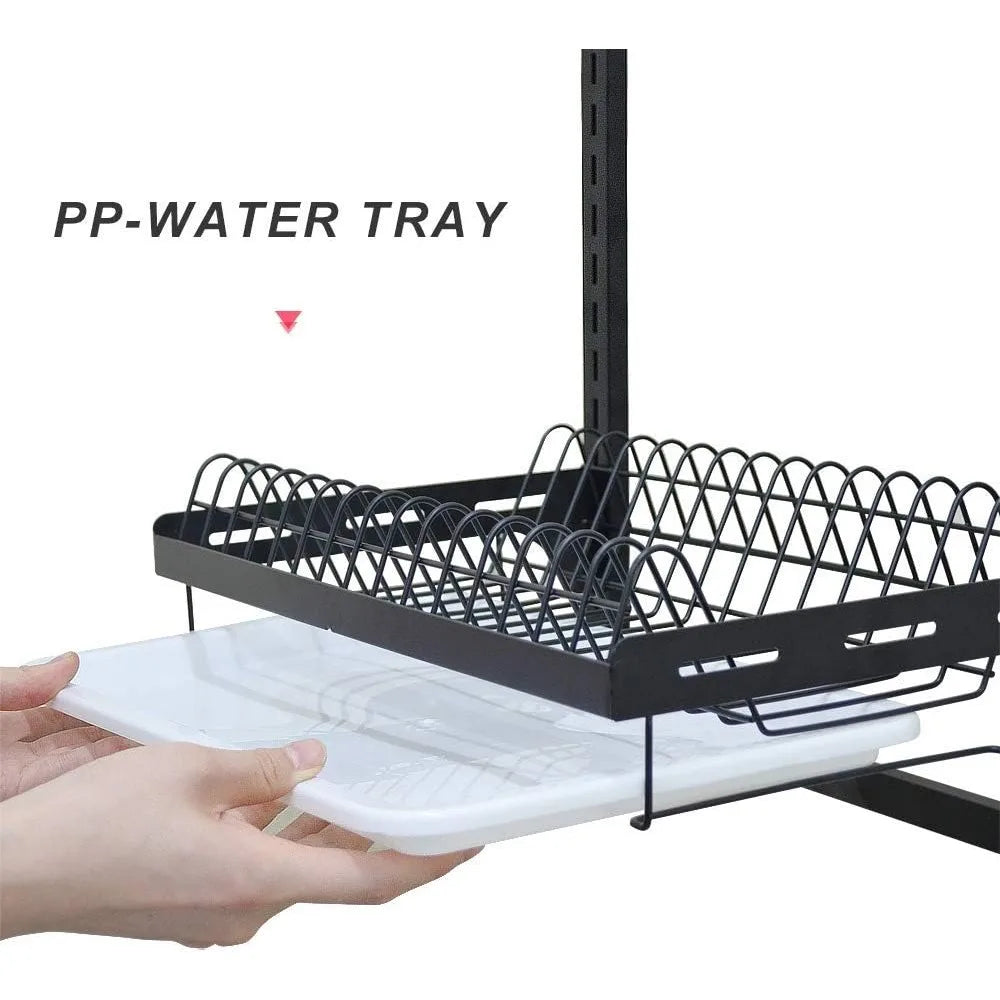 Hanging Dish Drying Rack Wall Mount,Dish Racks Drainer,3 Tier Kitchen Plate Organizer Storage Shelf
