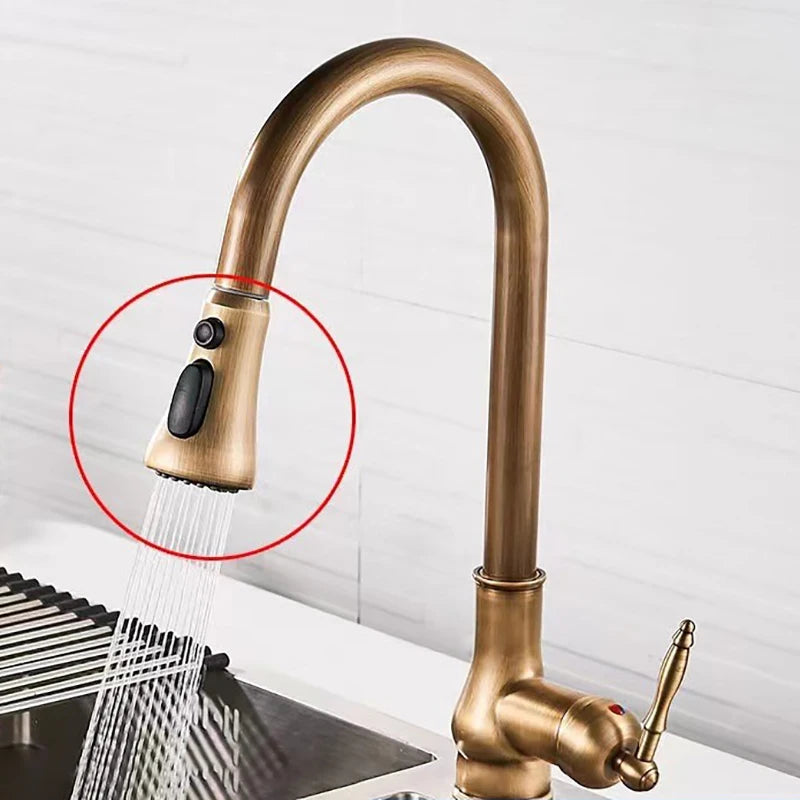 Alenartwater Antique Brass Kitchen Faucet