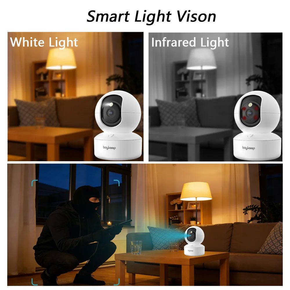 BoyKeep 2K WiFi Security Camera 360PTZ Night Vision