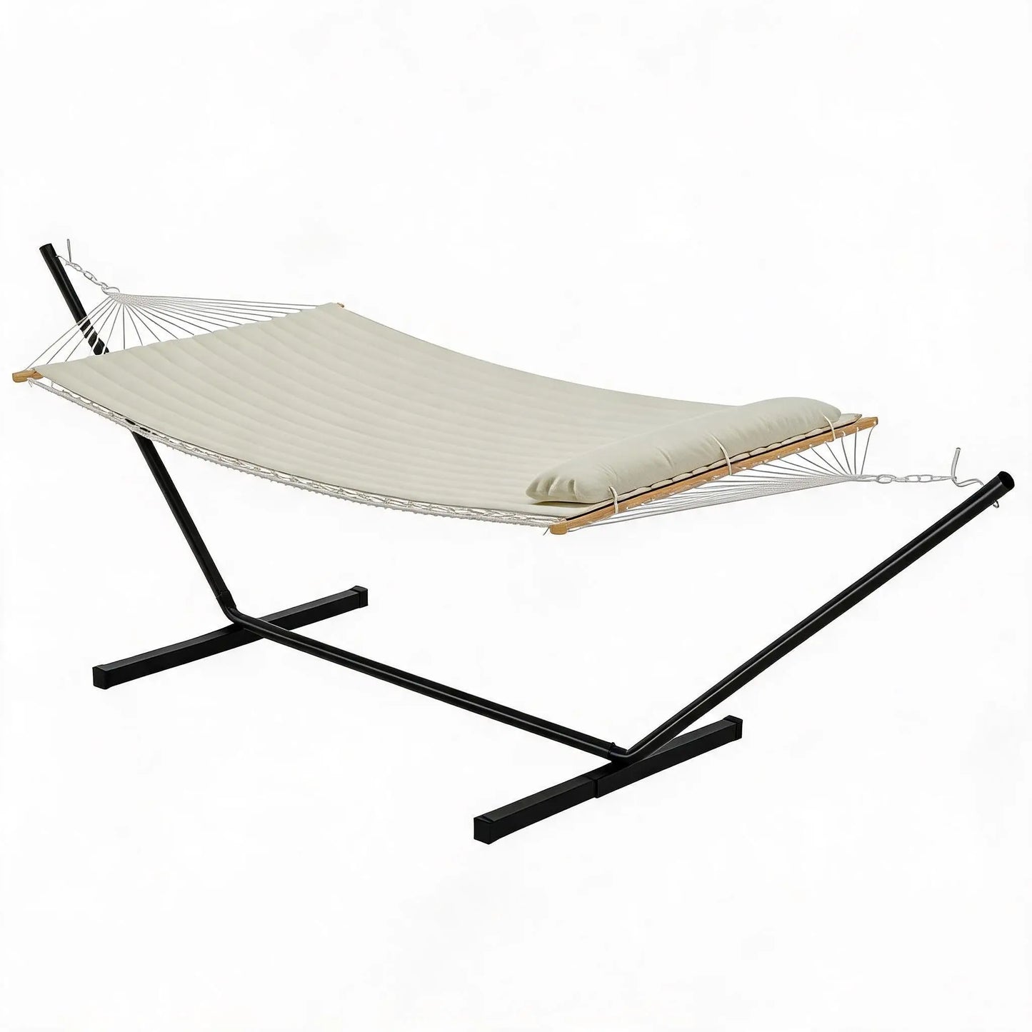 Double Hammock With Stand Heavy Duty Outdoor Patio Garden