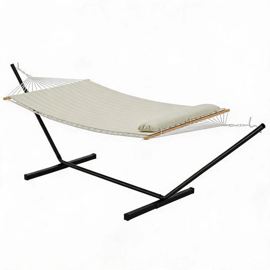 Double Hammock With Stand Heavy Duty Outdoor Patio Garden