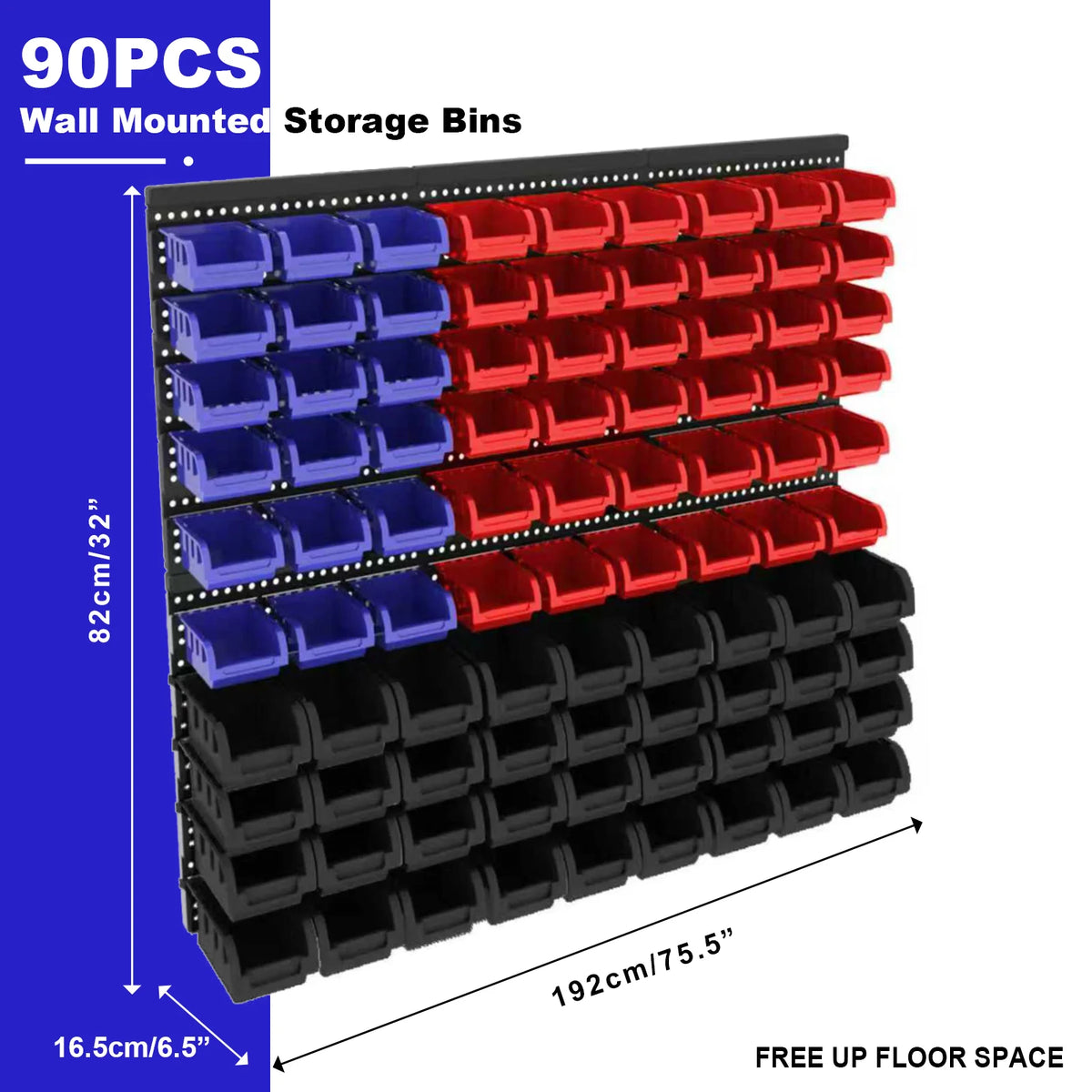Wall Mounted Parts Bin Storage Organizer Rack