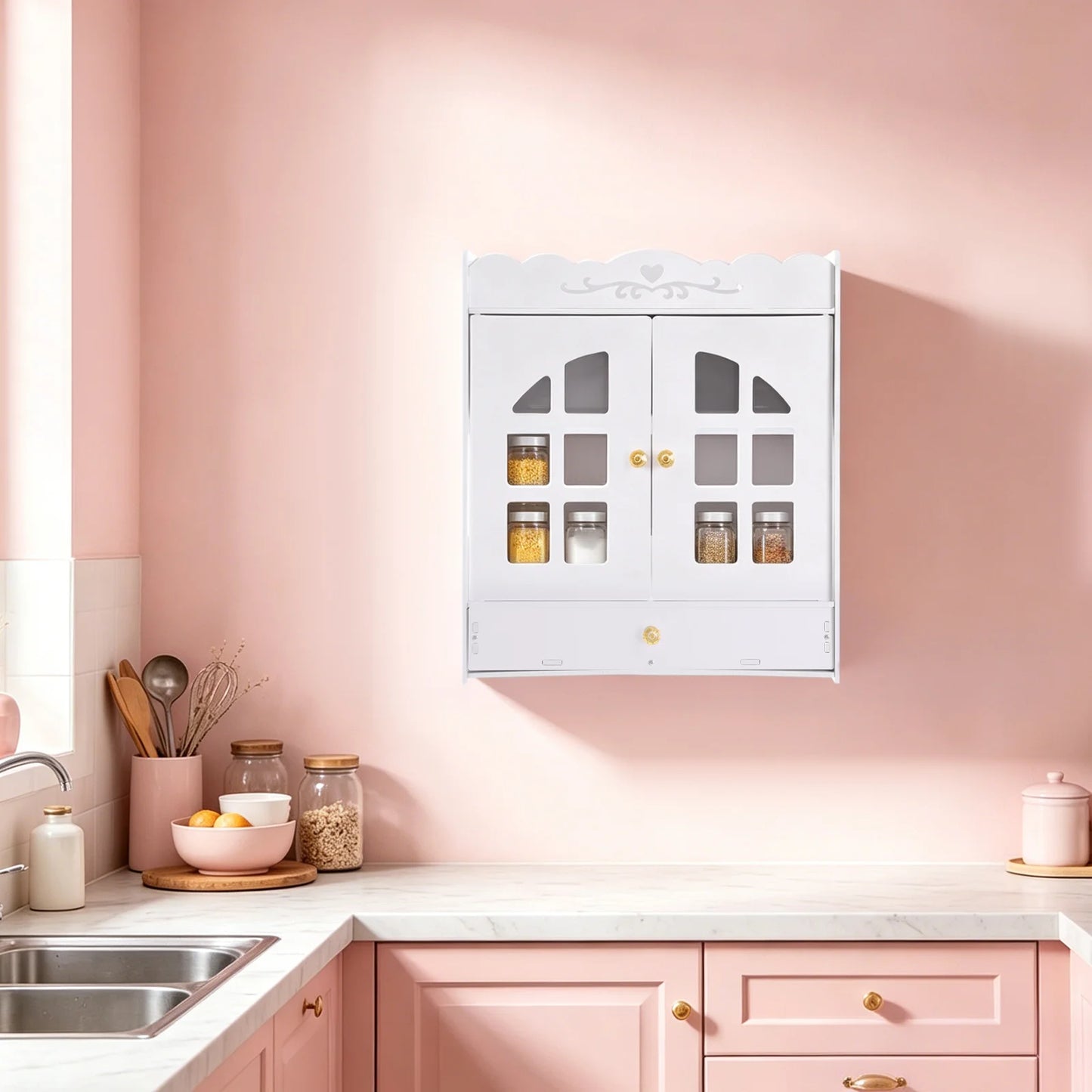 Bymaocar Bathroom Over Toilet Storage Cabinet Wall Mounted