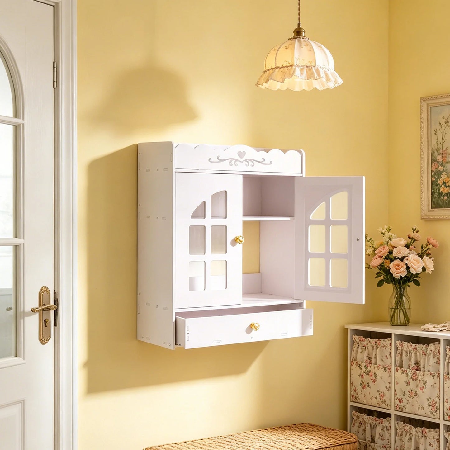 Bymaocar Bathroom Over Toilet Storage Cabinet Wall Mounted