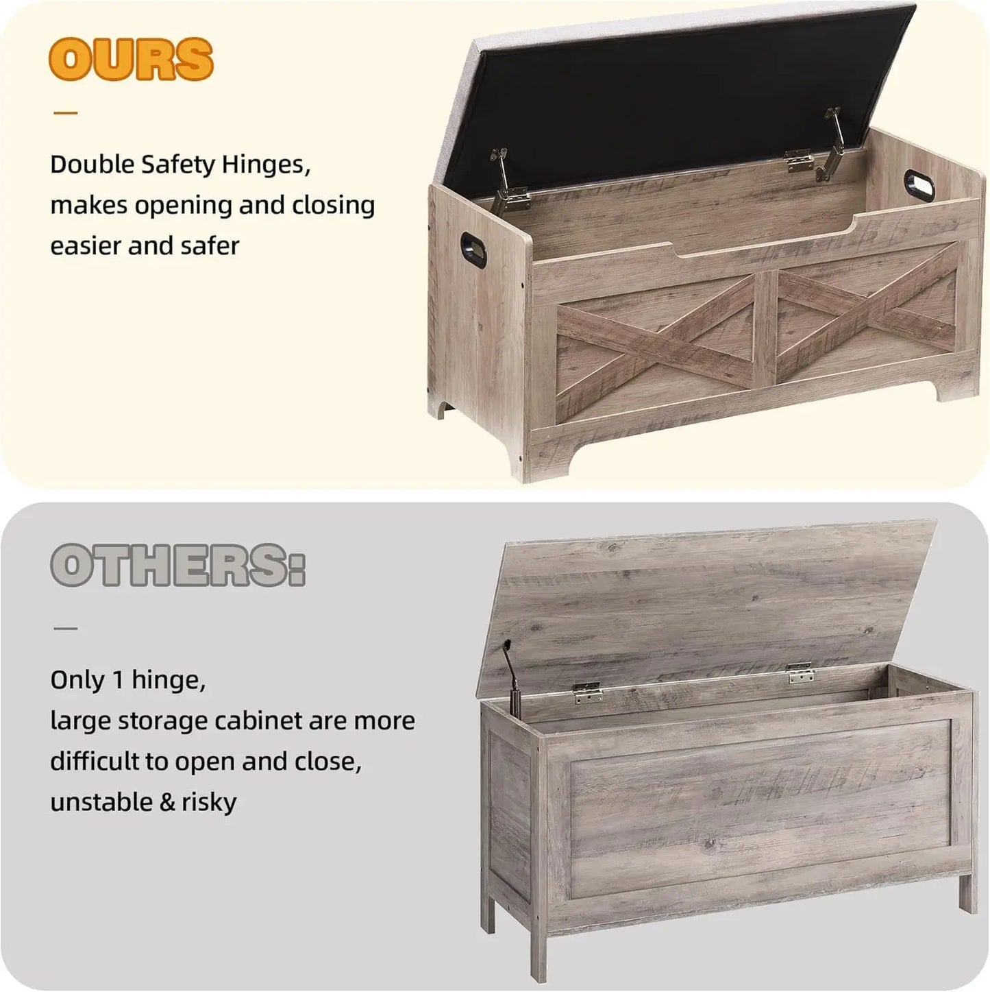 Twister Wooden Storage Bench Chest