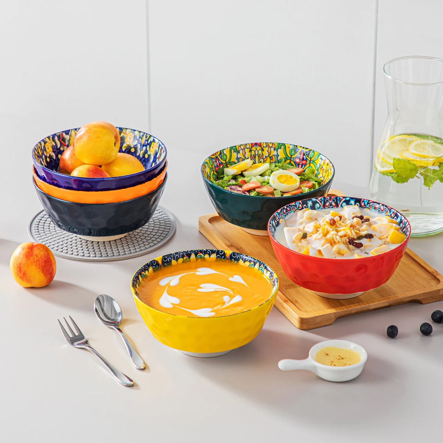 Malacasa Ceramic Soup Bowls 6 Piece Set