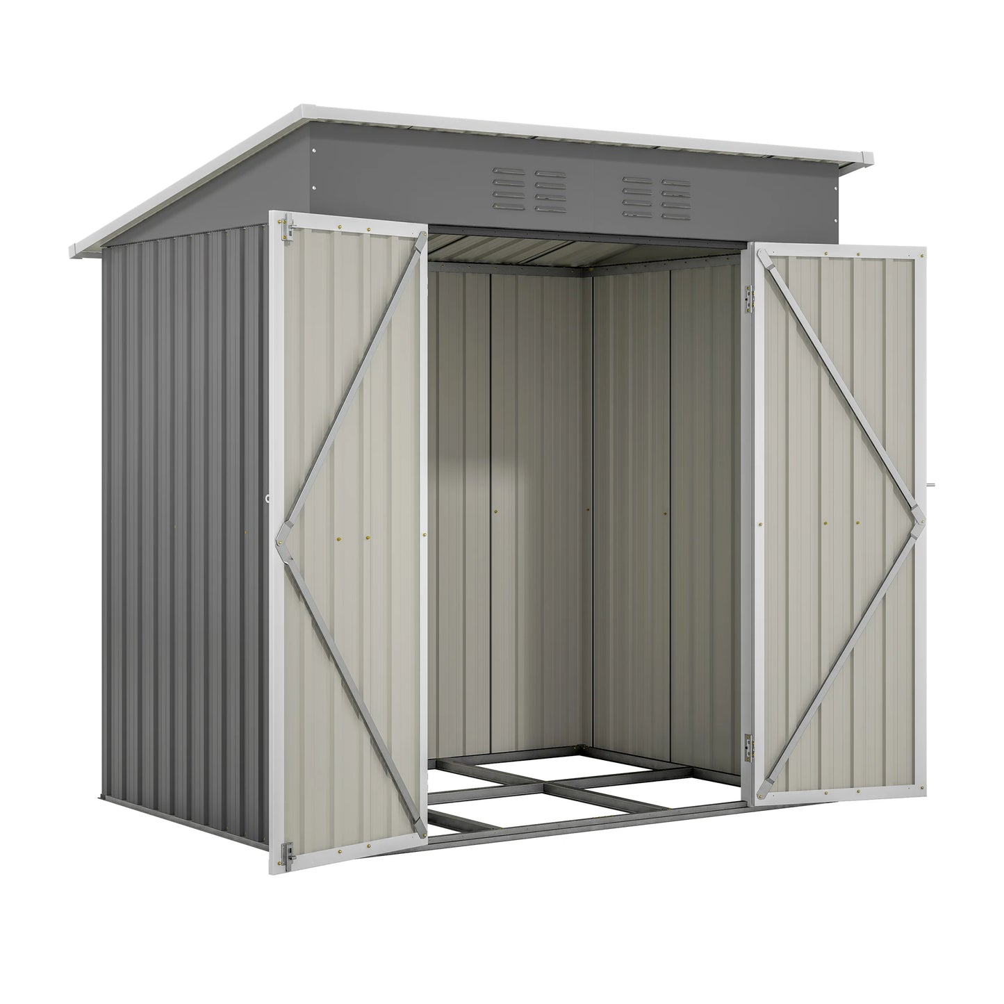 GIHAUVIA Metal Outdoor Storage Cabinet With Lockable Doors