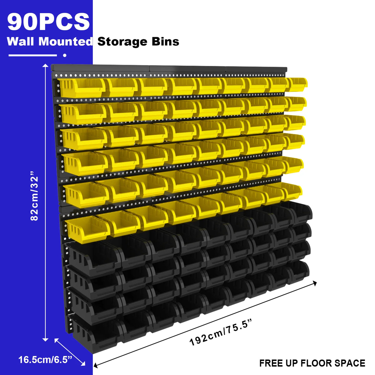 Wall Mounted Parts Bin Storage Organizer Rack