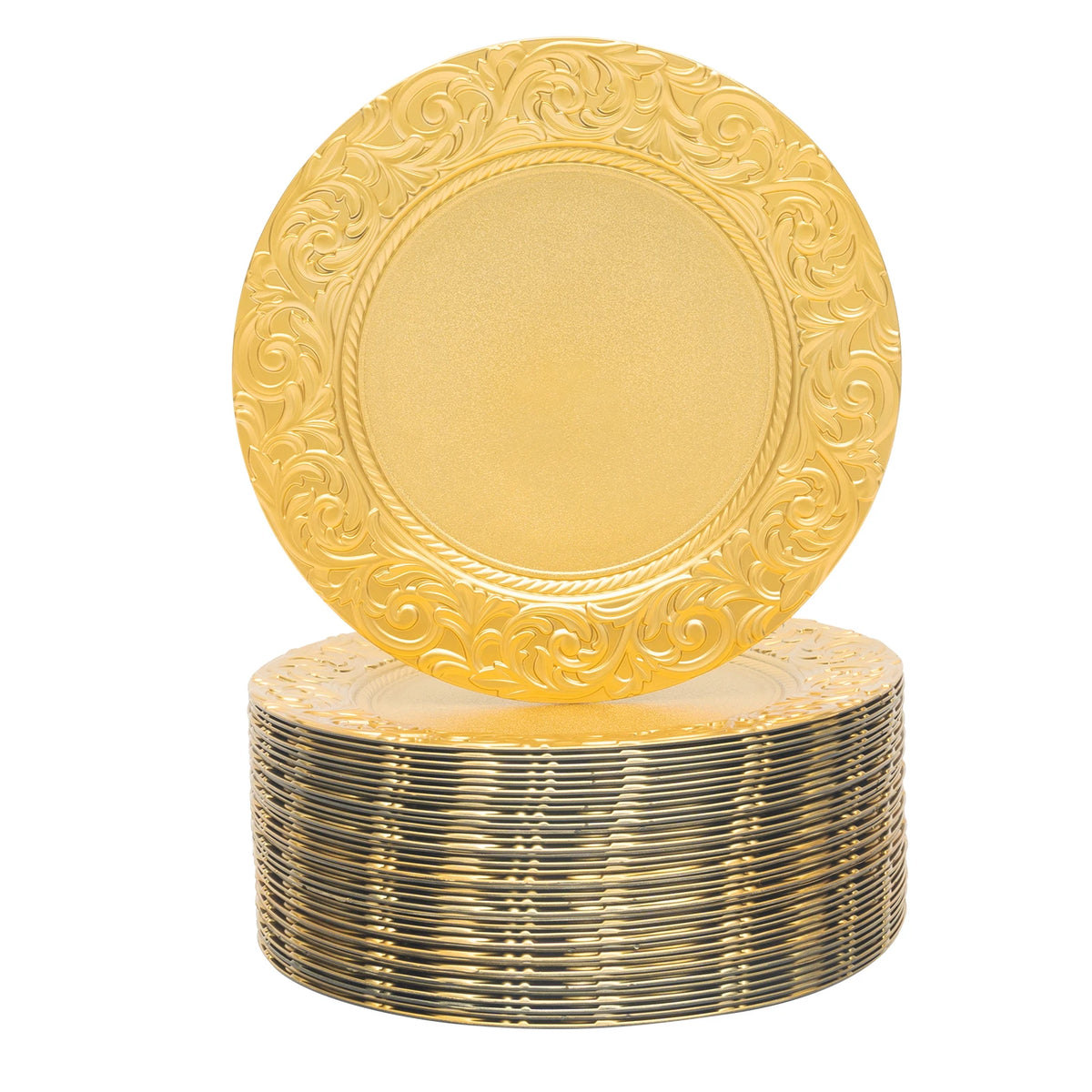 Embossed Disposable Charger Plates for Weddings and Parties