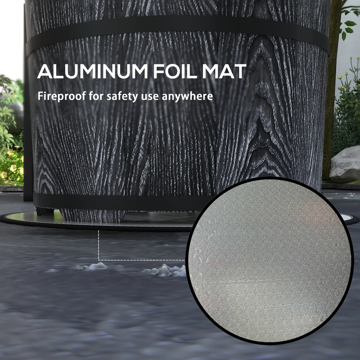 Smokeless Fire Pit with Mat, 20" Firepit, Magnesium Oxide, Black