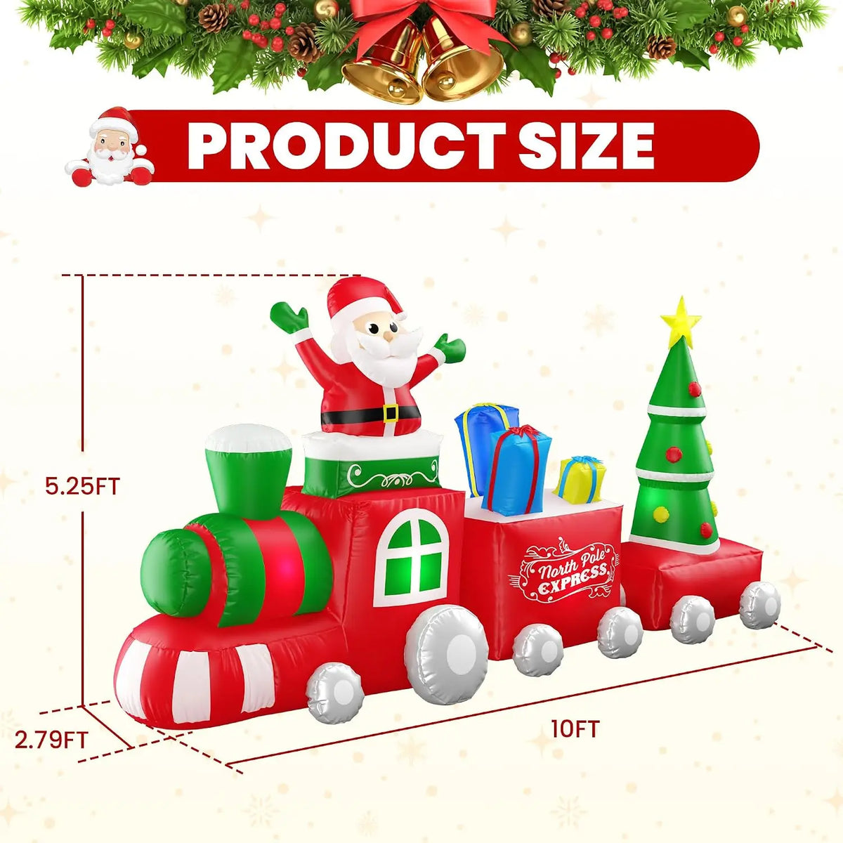 SHXI Christmas Inflatable Santa Train Decoration
