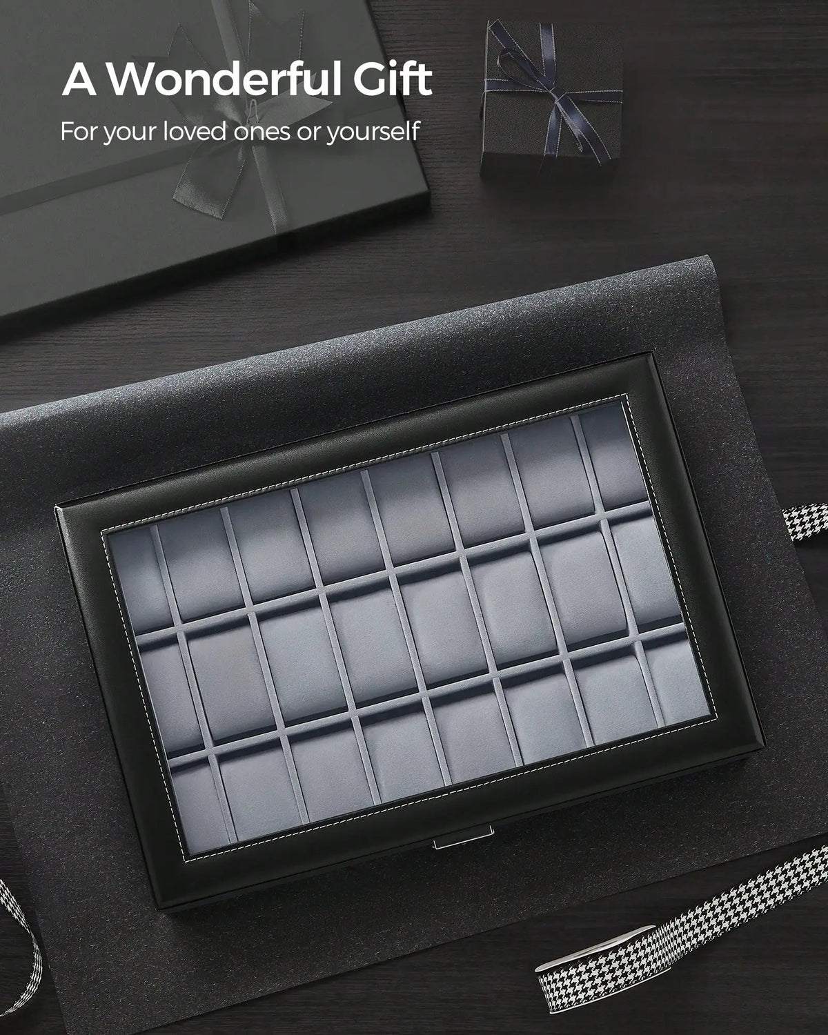 Lockable 24 Slot Watch Display Storage Box