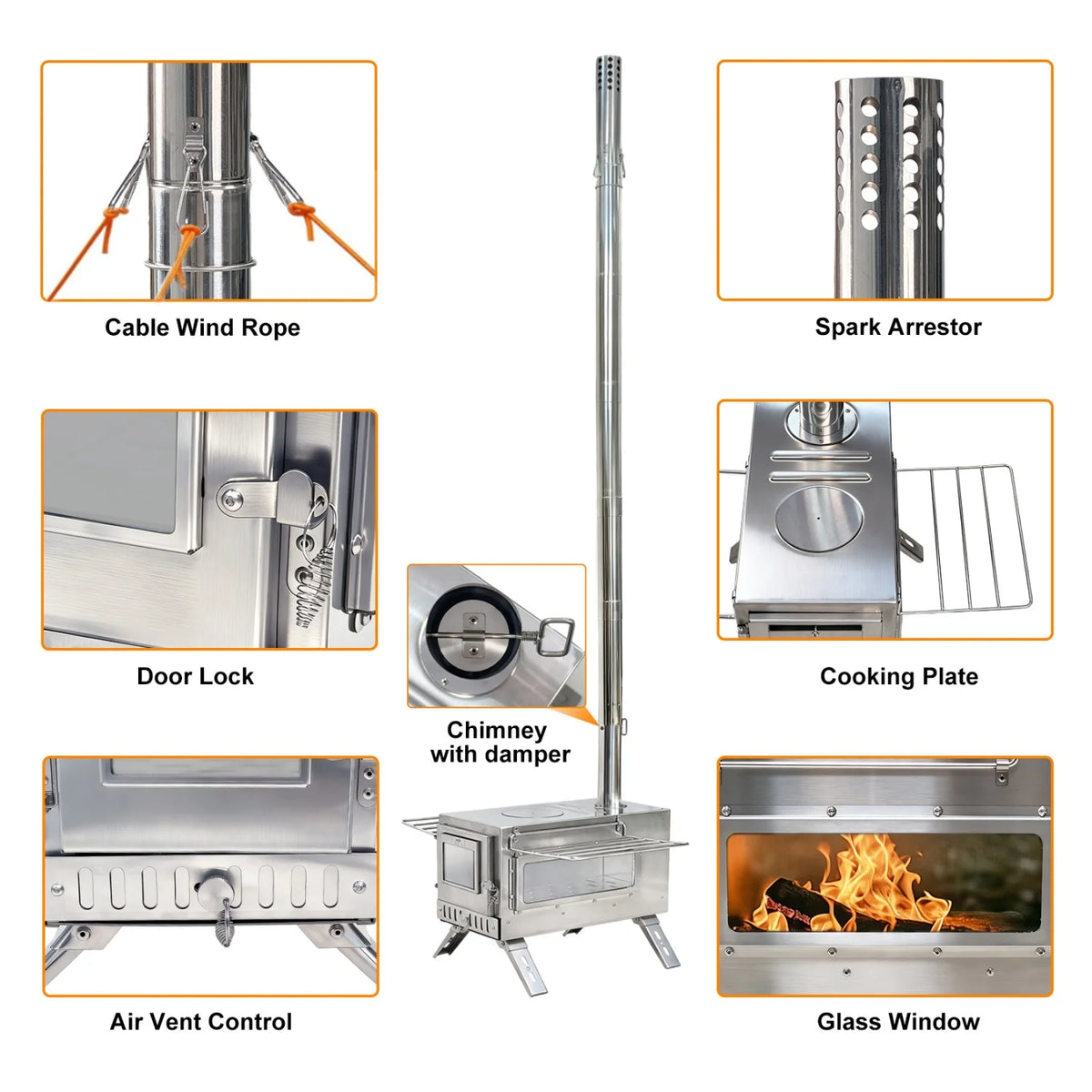Portable Camping Wood Stove For Hot Tents