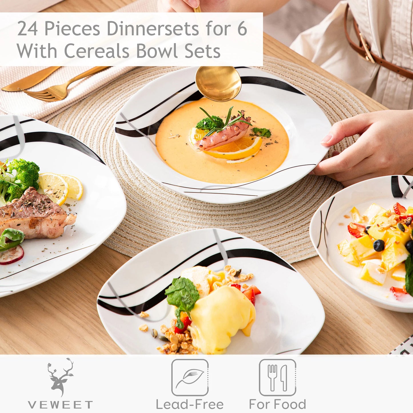 Malacasa Fiona Porcelain Dinnerware Set