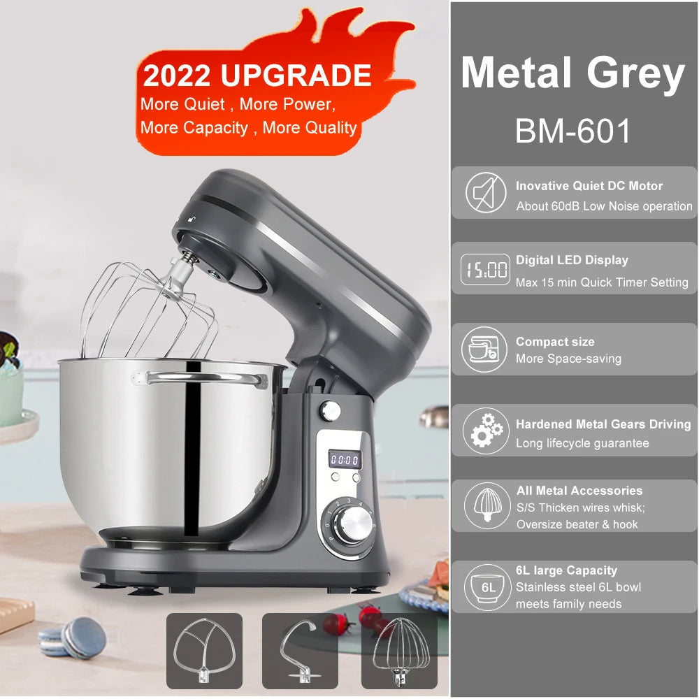 BioloMix Stand Mixer With Quiet Motor And Whisk