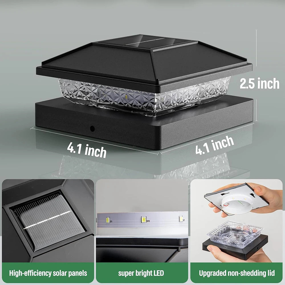 Solar Post Cap Lights Outdoor Waterproof LED Deck