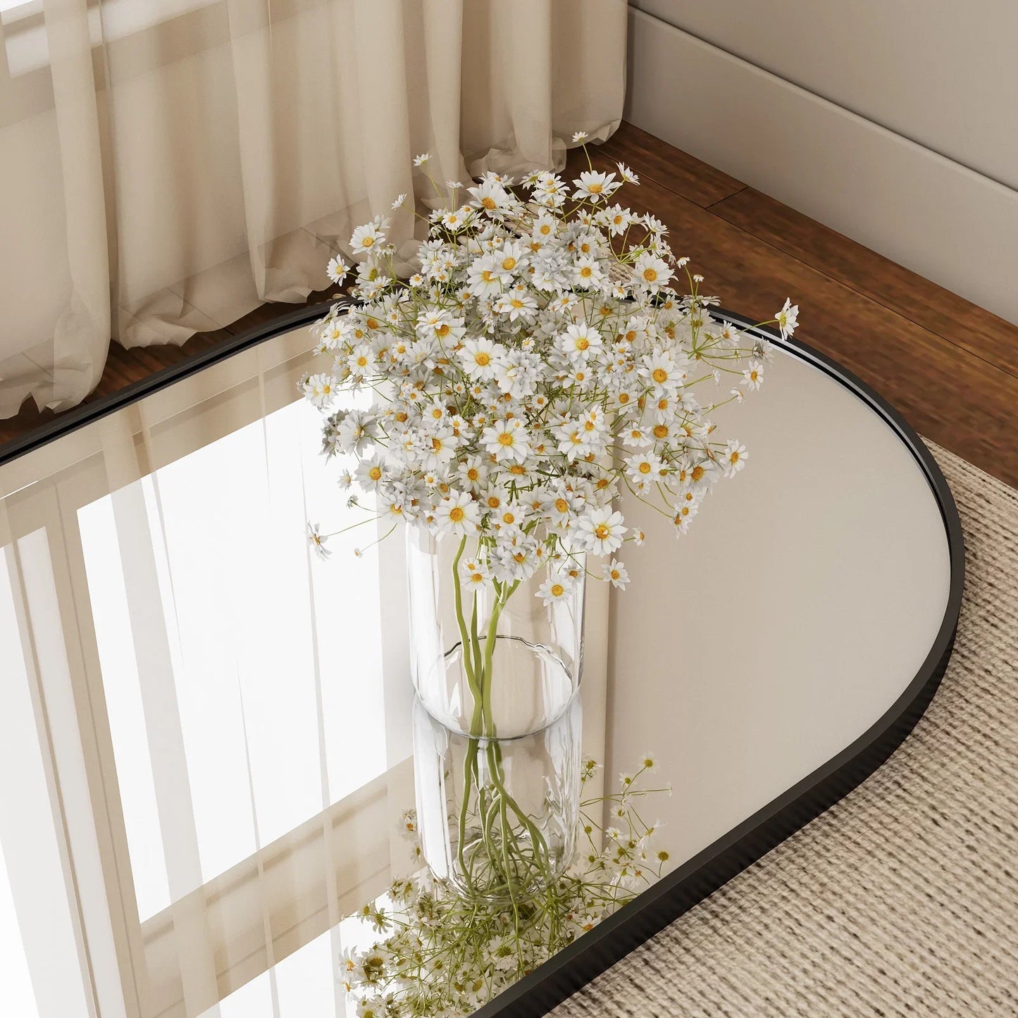 59x16 64x21 71x26 Black Arched Full-Length Mirror. Free Standing Full Body Floor Mirror for Home Decor And Styling