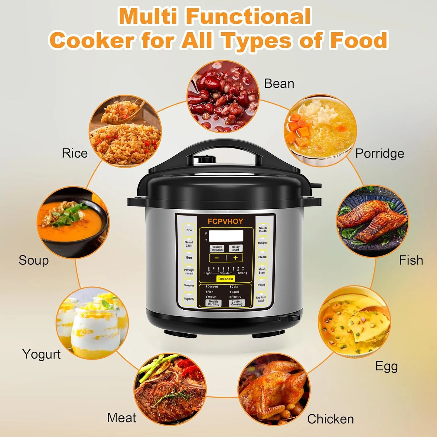 9in1 Electric Multi Cooker With 304 Stainless Steel Liner