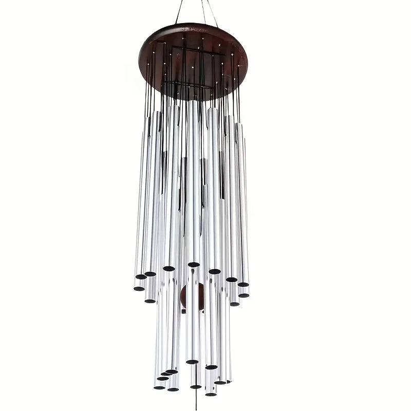 Metal Wind Chime With Wooden Top For Garden Decor