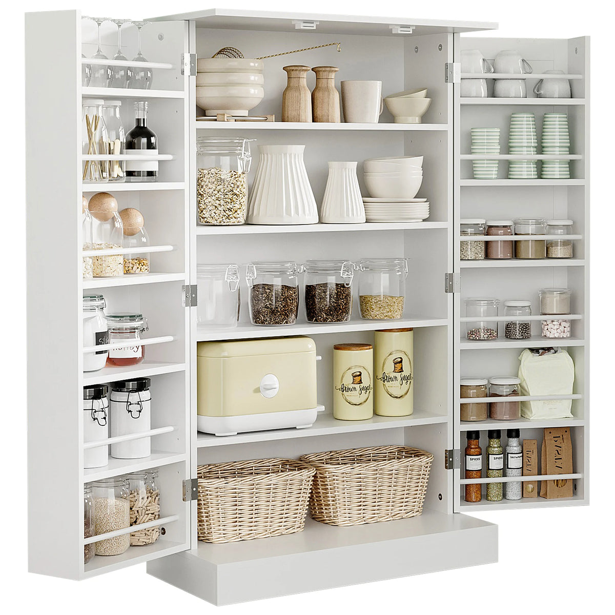HOMCOM Modern Freestanding Storage Cabinet With Shelves