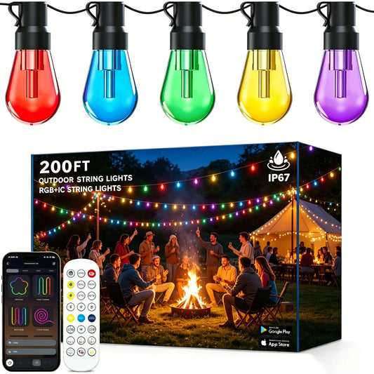 Outdoor Waterproof LED String Lights With Smart App Control