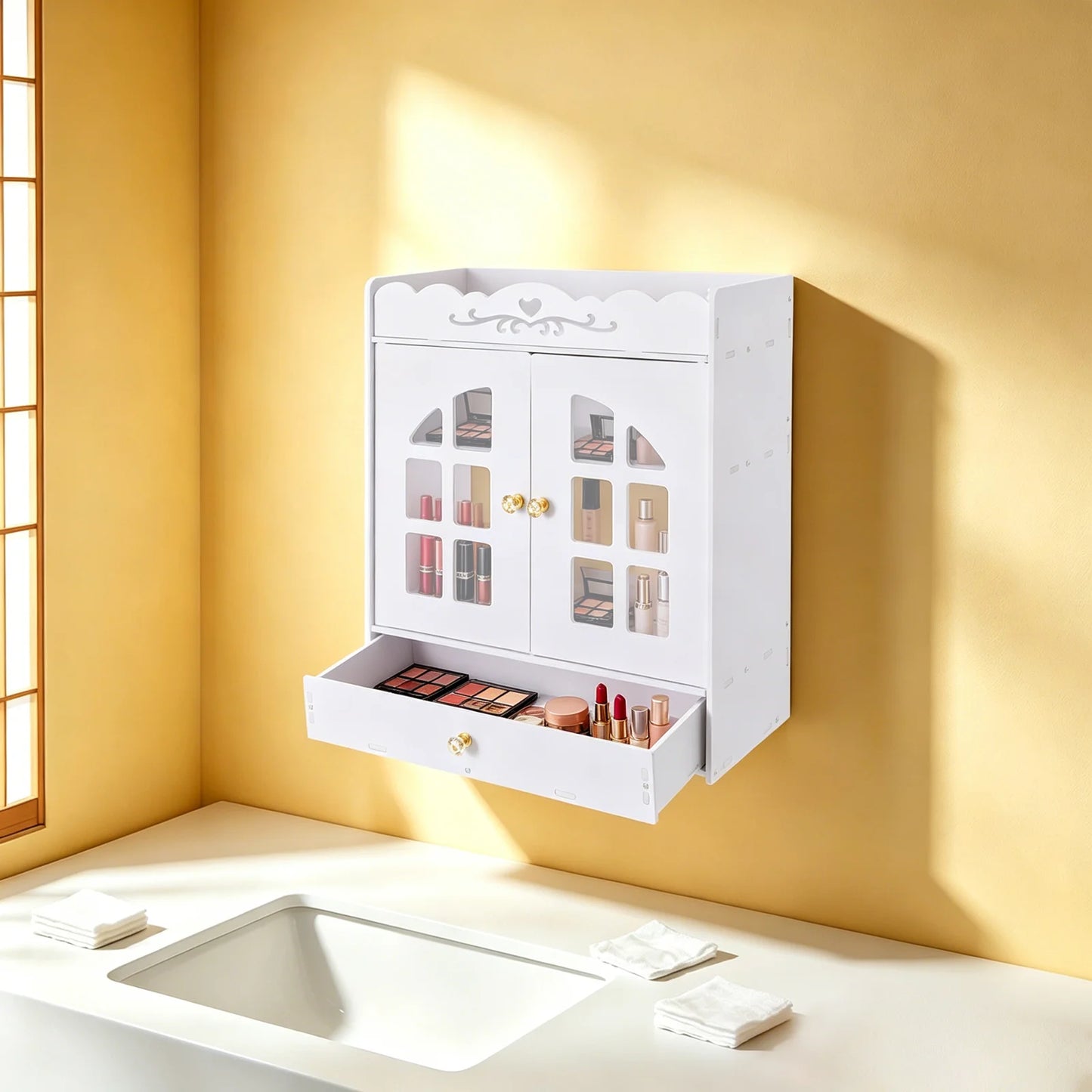 Bymaocar Bathroom Over Toilet Storage Cabinet Wall Mounted