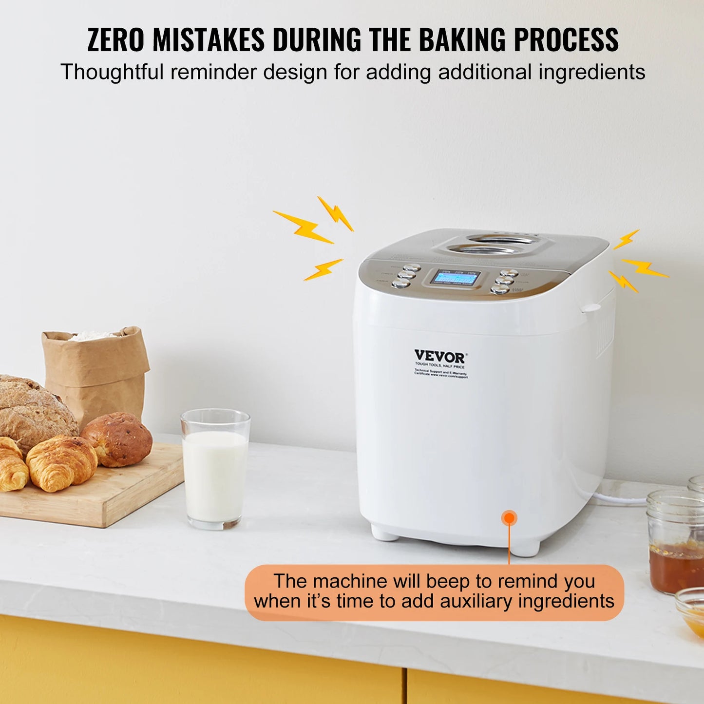 SucceBuy Automatic Bread Maker With Ceramic Pan