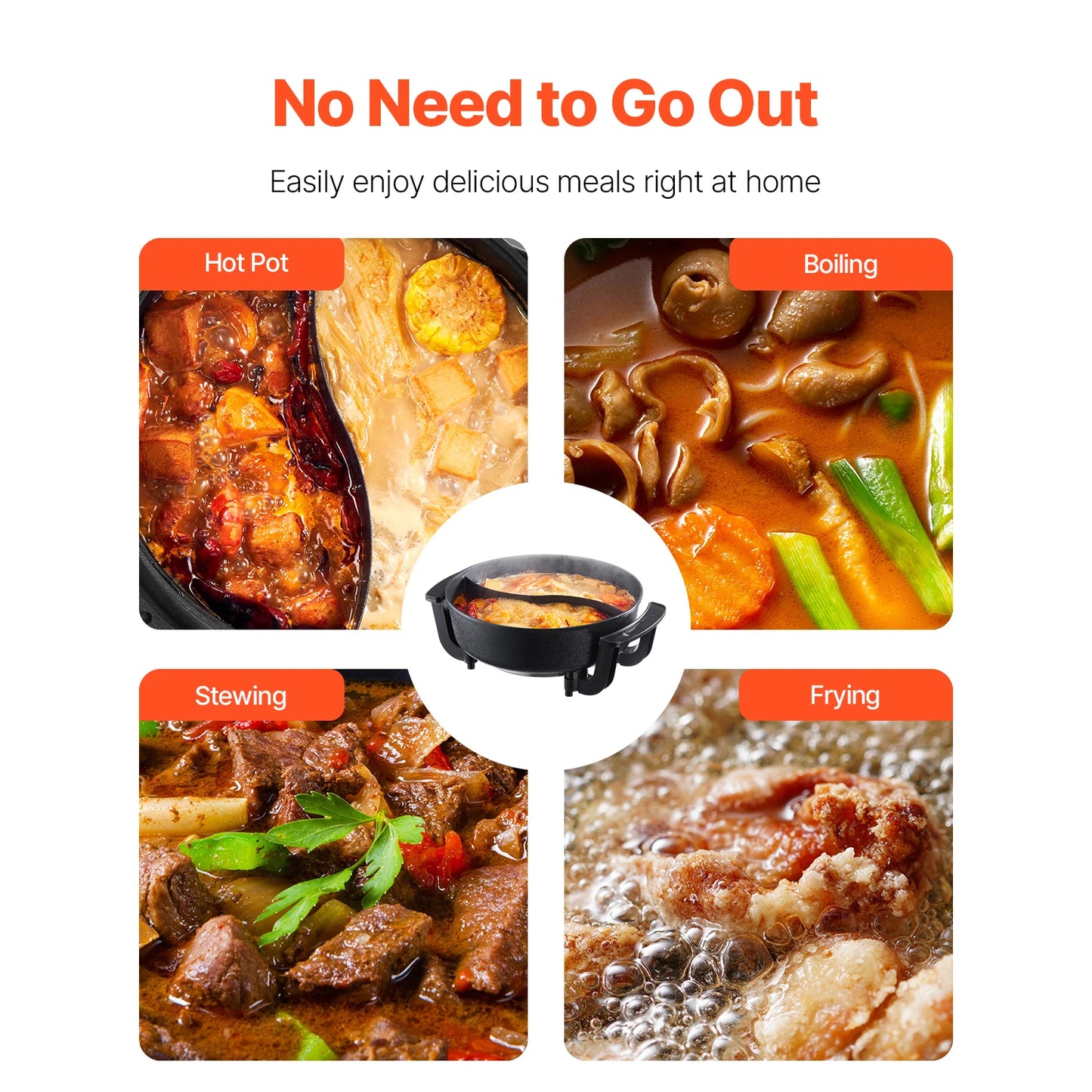 SucceBuy Dual Flavor Electric Hot Pot With Divider
