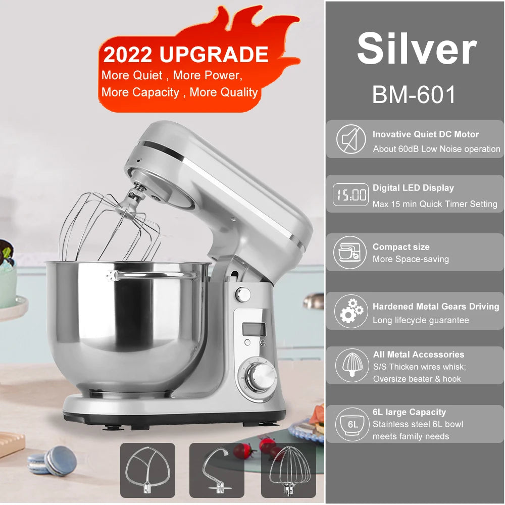 BioloMix Stand Mixer With Quiet Motor And Whisk