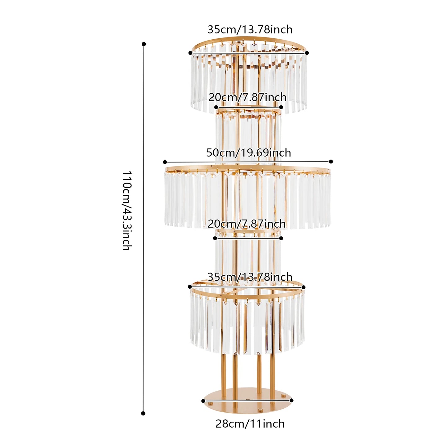 2 Pcs 5-tier Flower Stand, 11.02- 22.05 Lbs Load for Wedding, Birthday Party, Celebration, Home Decoration, Buffet