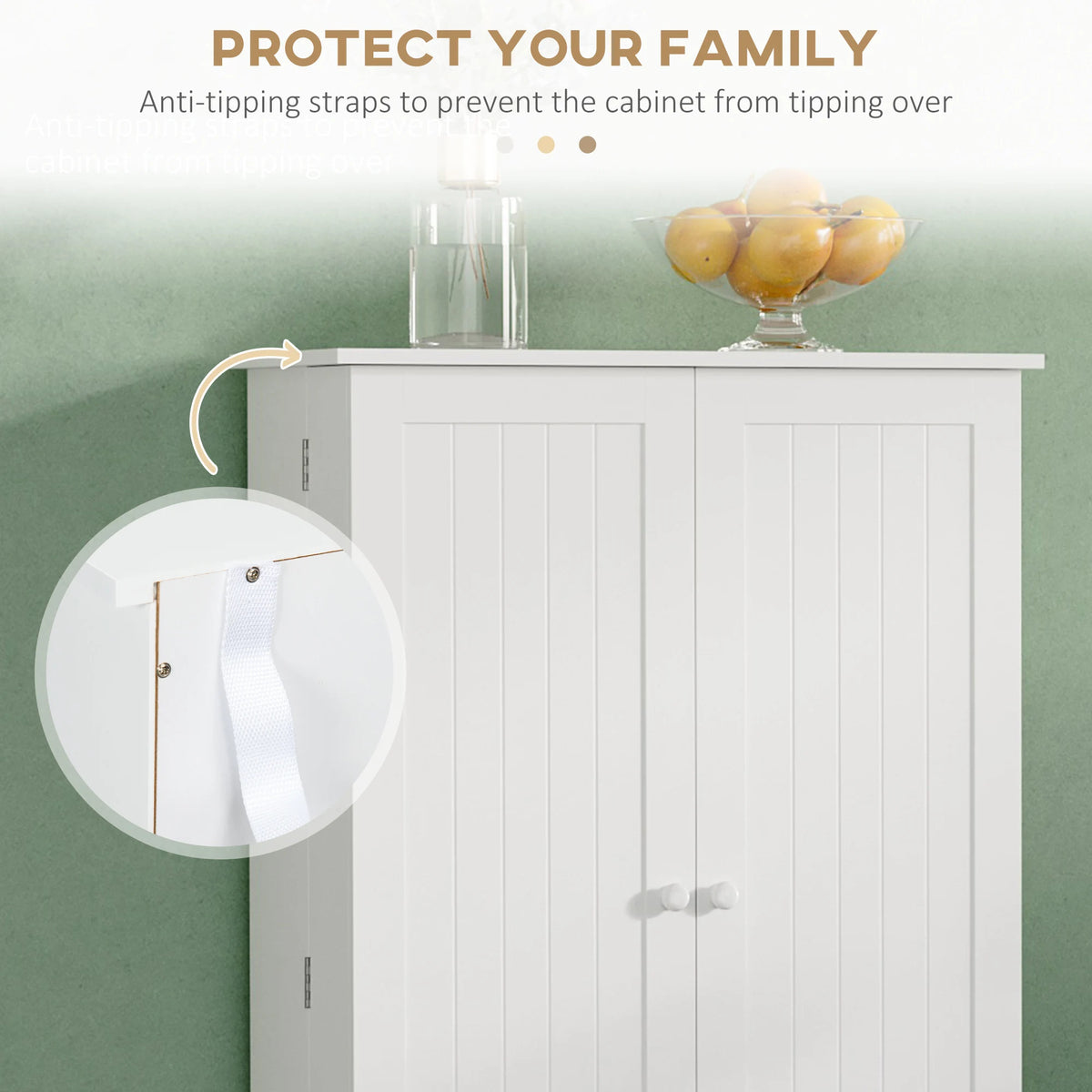 HOMCOM Modern Freestanding Storage Cabinet With Shelves