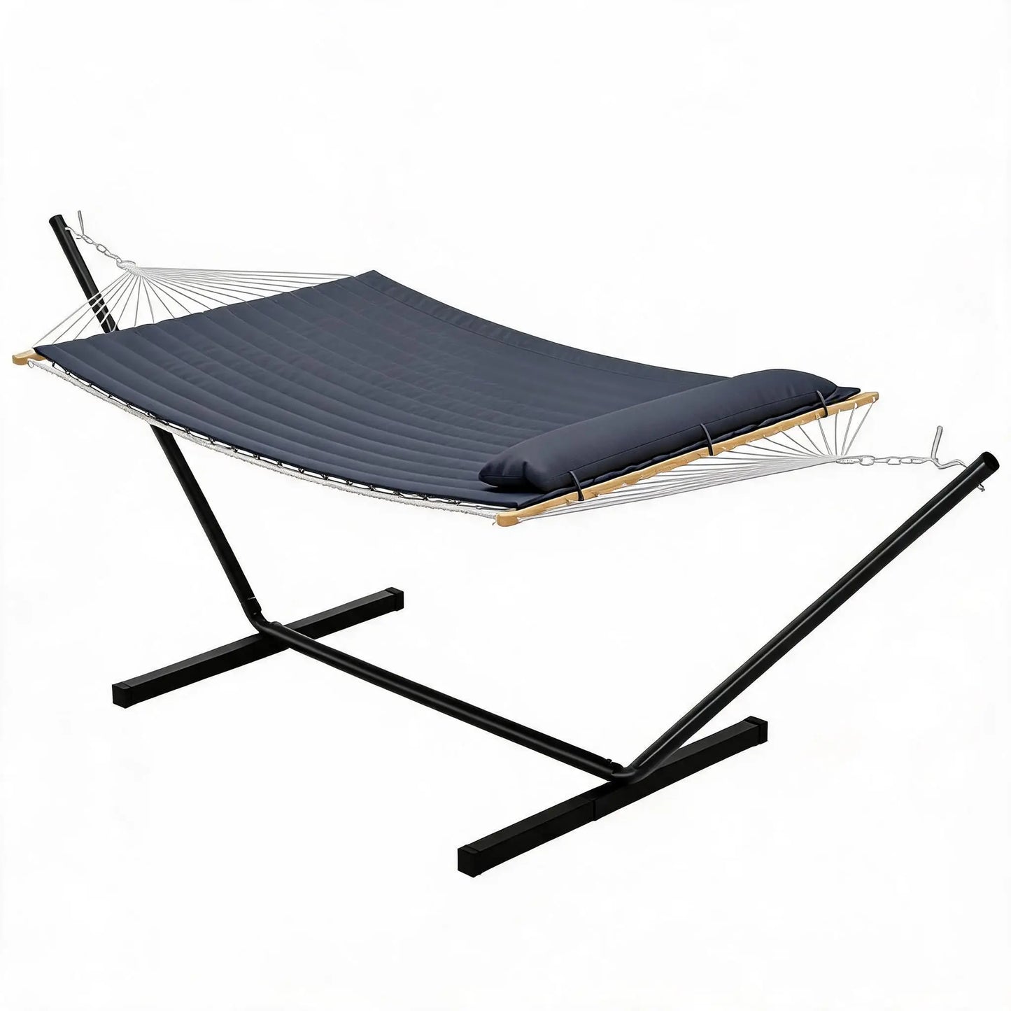 Double Hammock With Stand Heavy Duty Outdoor Patio Garden