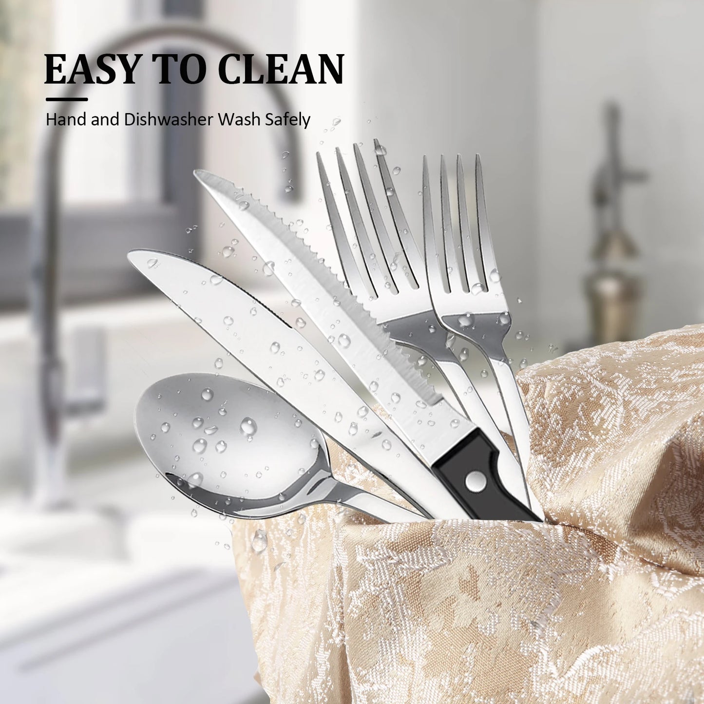 HanSmart 48-Piece Stainless Steel Cutlery With Steak Knives