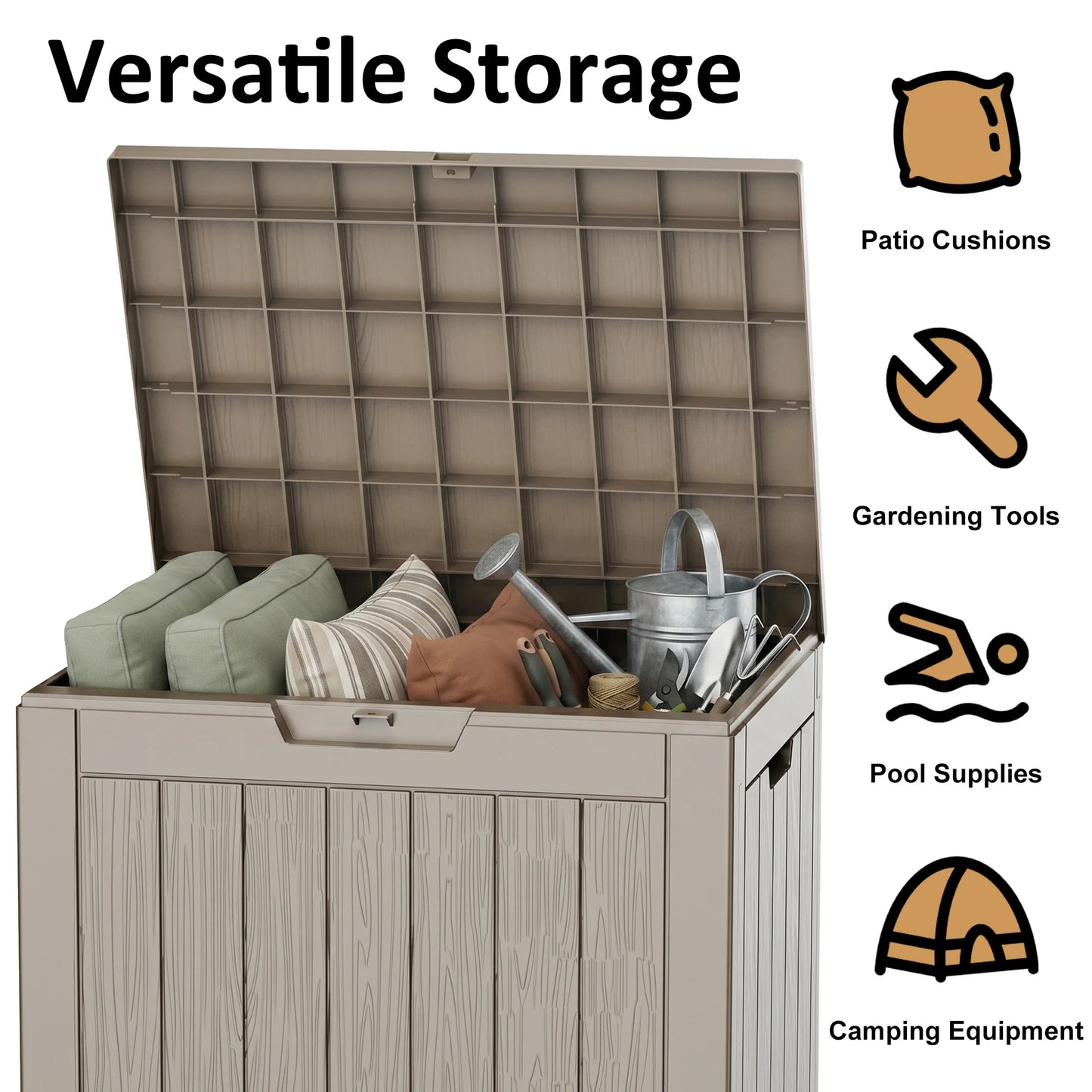 Lockable Resin Outdoor Deck Box Waterproof Storage