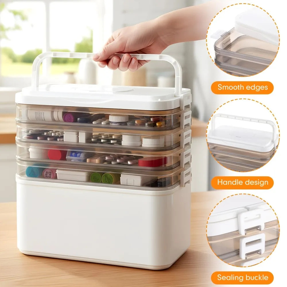 Five Layer Portable Plastic Storage Box
