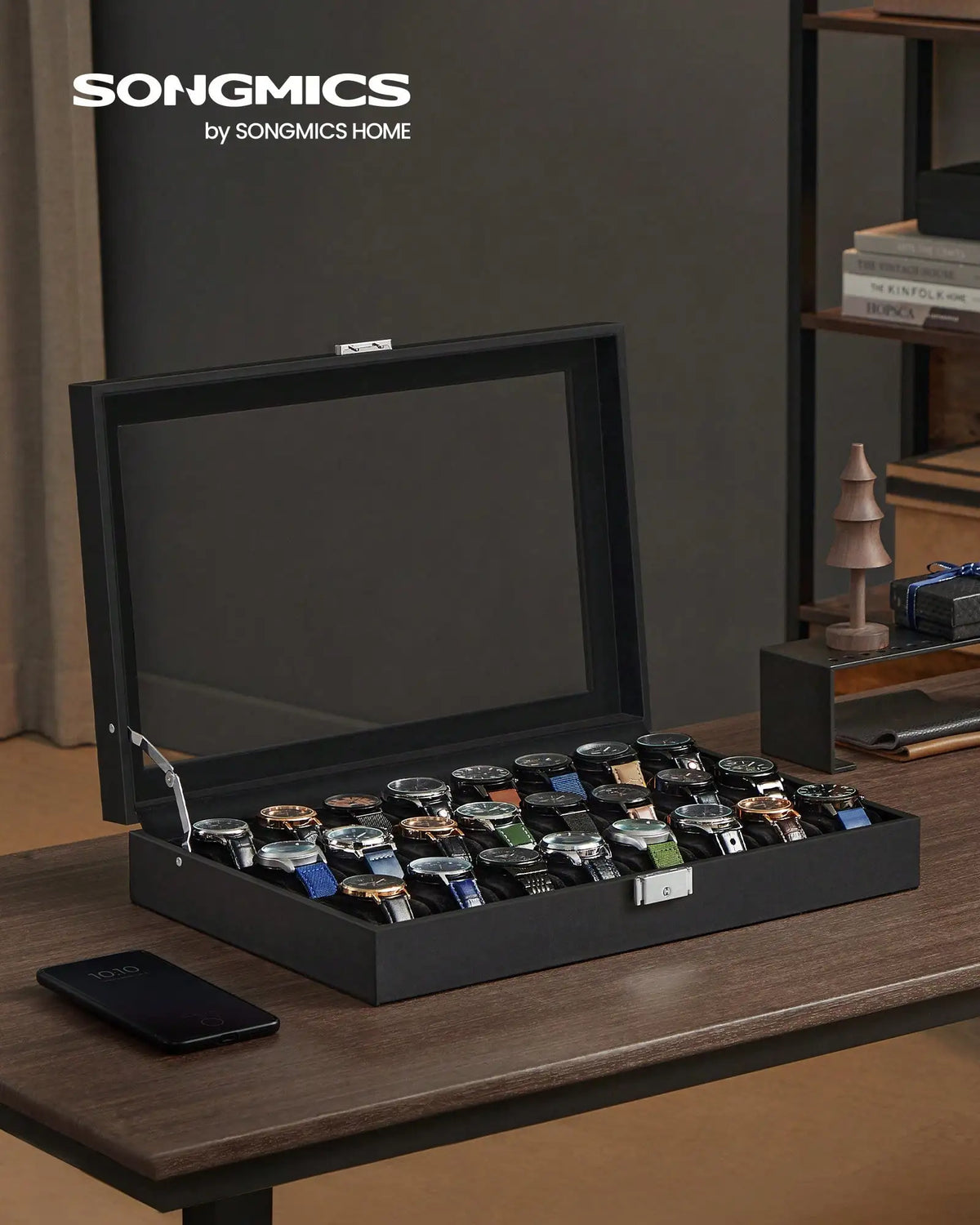 Lockable 24 Slot Watch Display Storage Box
