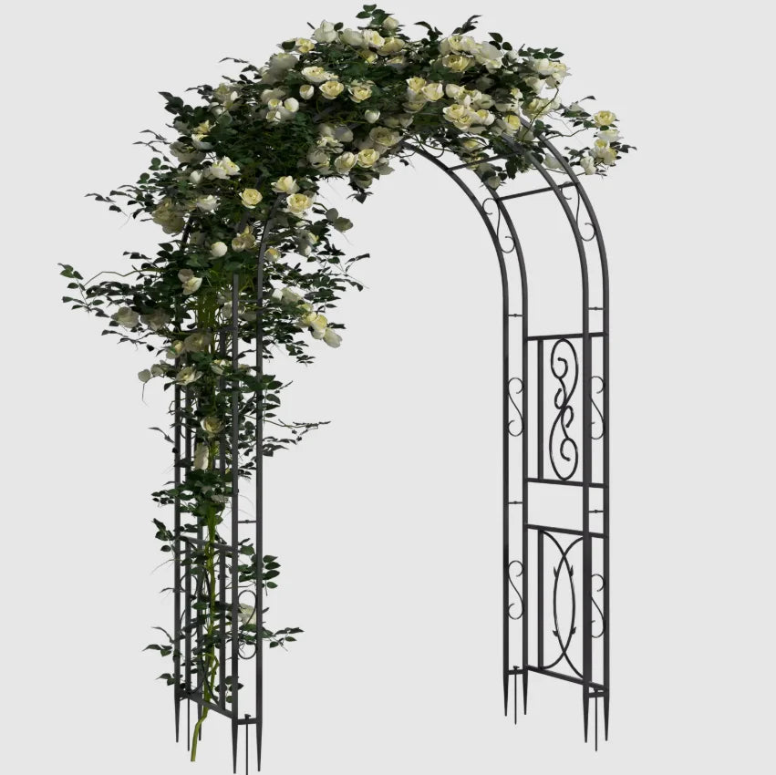 Heavy Duty Metal Garden Arbor Plant Arch Trellis