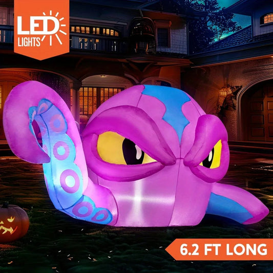 Halloween Inflatable Octopus Window Decor With LEDs