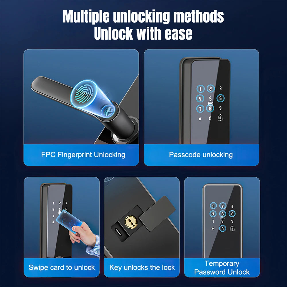 Smart Door Lock With App Biometric RFID Keypad